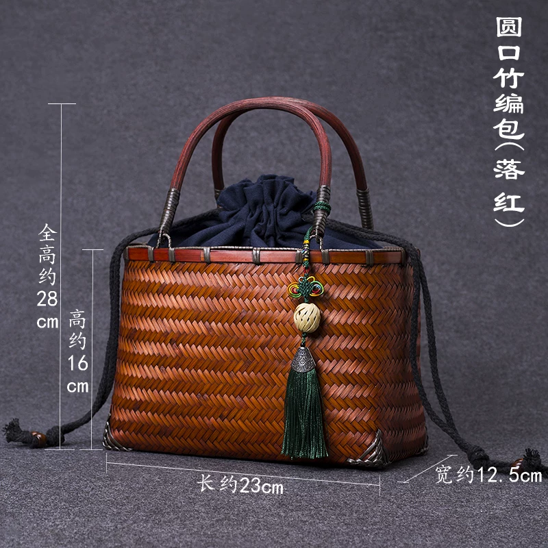 国风手工竹编包文艺复古手提包编织包竹篮包旗袍汉服茶具收纳包包 9