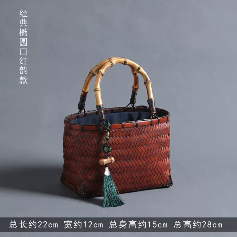 国风竹编包茶具收纳箱新中式旗袍汉服手提包斜挎小包百搭气质女包 11
