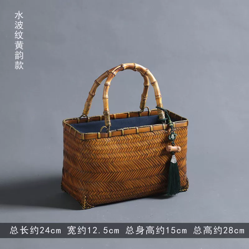 国风竹编包茶具收纳箱新中式旗袍汉服手提包斜挎小包百搭气质女包 15