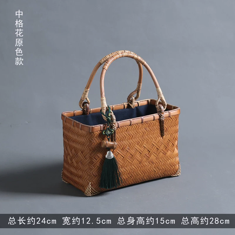 国风竹编包茶具收纳箱新中式旗袍汉服手提包斜挎小包百搭气质女包 16