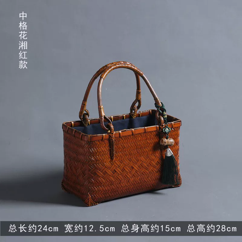 国风竹编包茶具收纳箱新中式旗袍汉服手提包斜挎小包百搭气质女包 17